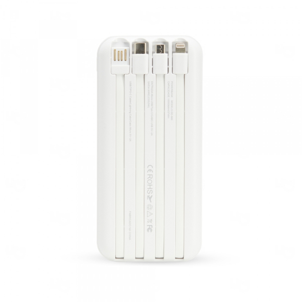 Power Bank p/ Indução e Cabos Acoplados Personalizado - 10.000mAh 