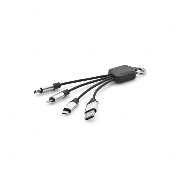 Cabo 4 em 1 USB Reciclado com Carregamento Rápido Personalizado 