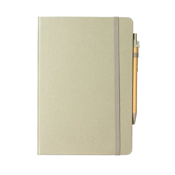 Moleskine Fibra de Arroz com Caneta Personalizada - 21x15,5 cm 