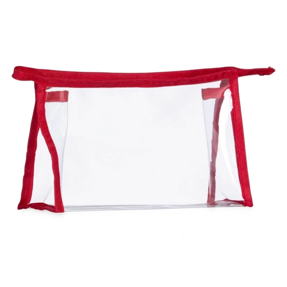 Nécessaire Plástica Transparente Personalizada Vermelho