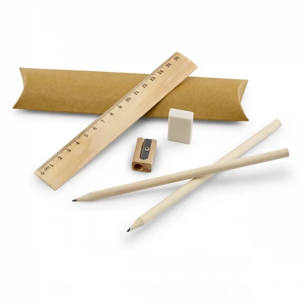 Kit de Escrita Personalizado Régua, Lápis, Borracha, Apontador 