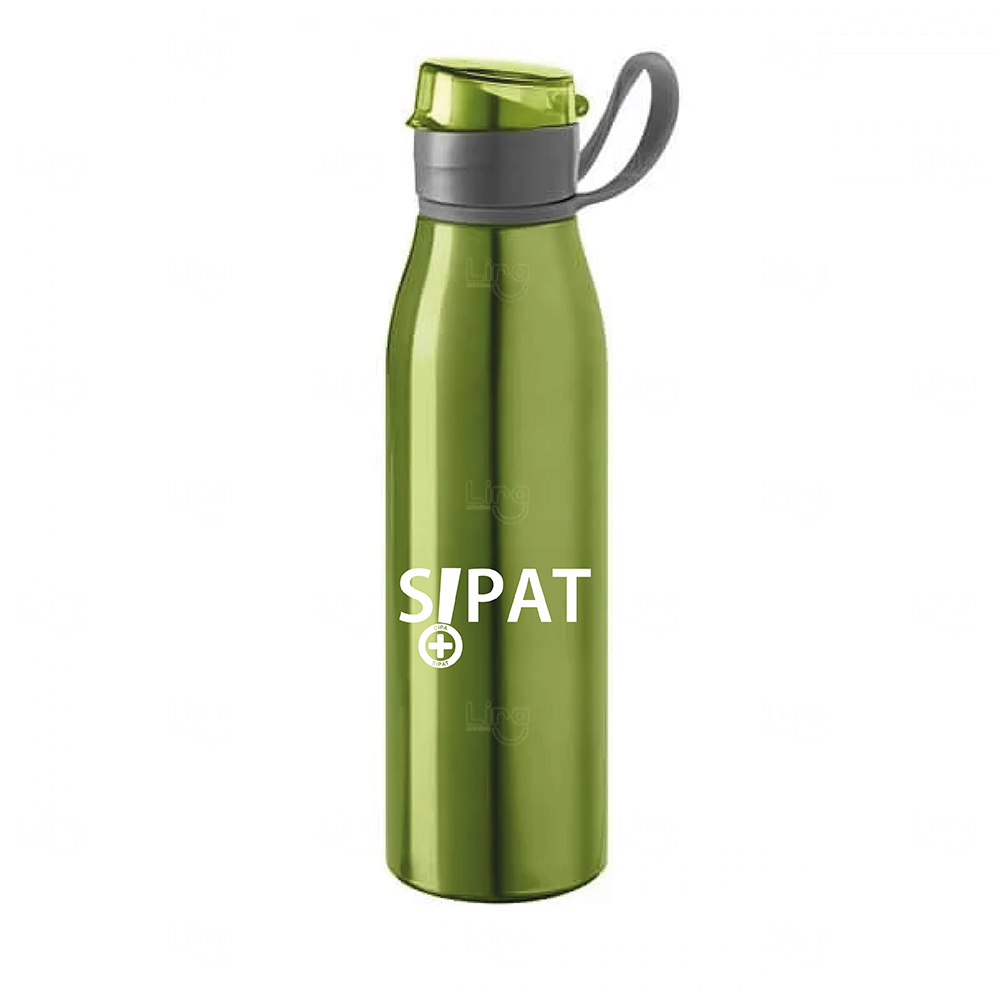Garrafa de Alumínio 650ml com Tampa Retrátil Personalizada 
