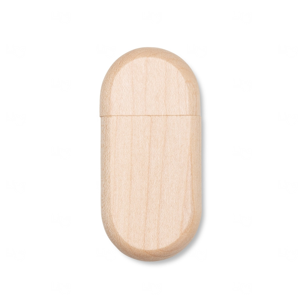 Pen Drive Oval de Bambu Personalizado Bambu