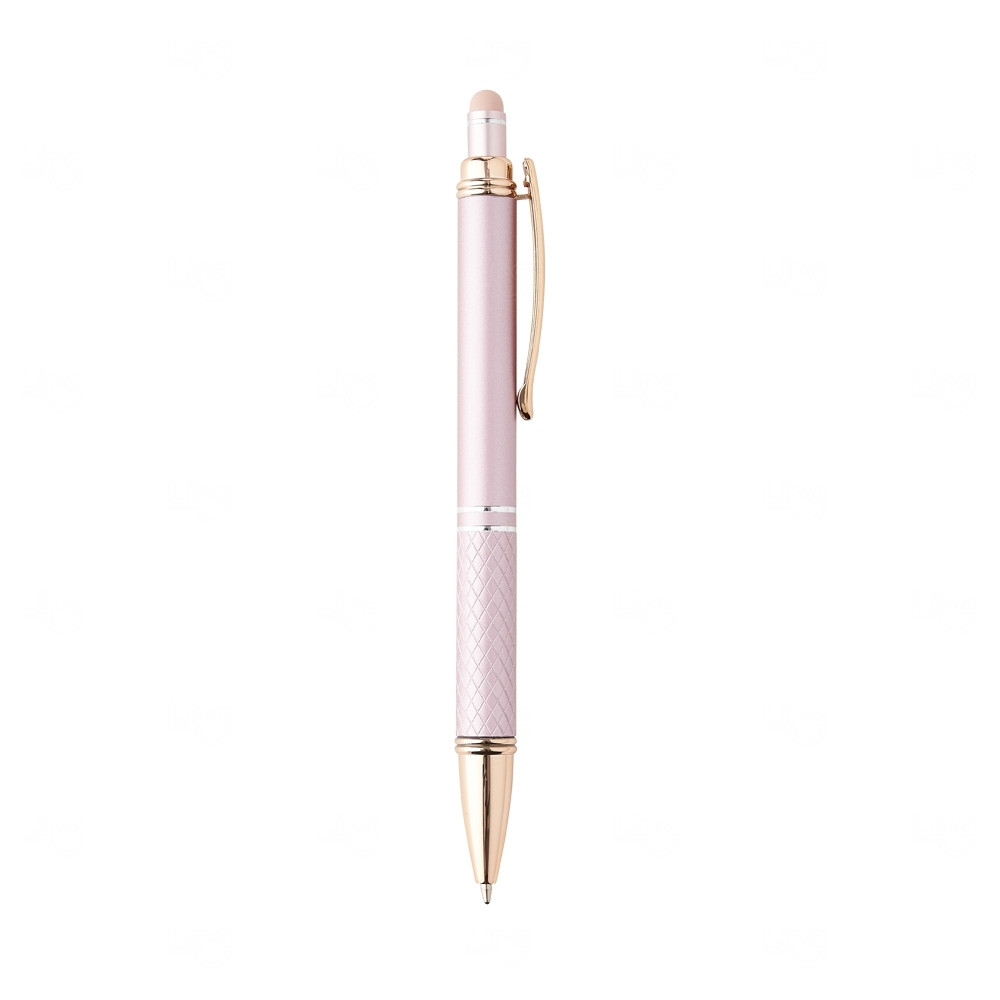 Caneta Metálica Touchscreen com Clip Dourado Personalizada 