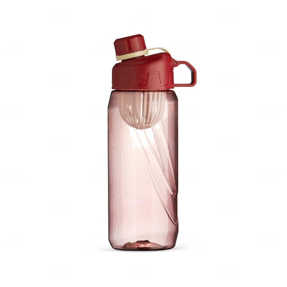 Squeeze 800ml com Infusor Plástico Personalizado Vermelho