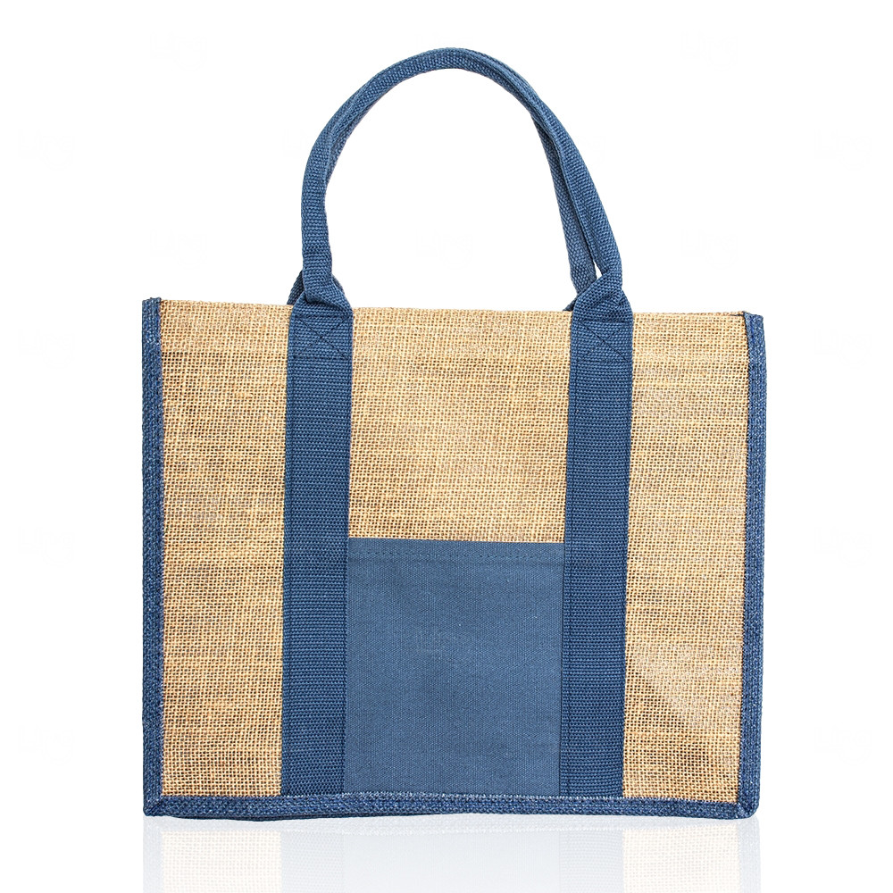 Sacola de Linho Personalizada - 30 x 36,5 cm Azul