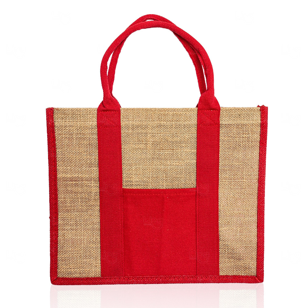 Sacola de Linho Personalizada - 30 x 36,5 cm Vermelho